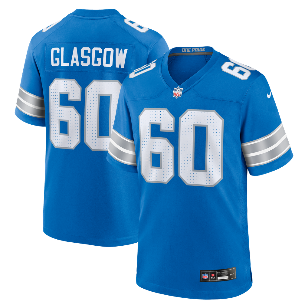 Men's Detroit Lions Graham Glasgow Nike  Blue Team Game Jersey - Image 2