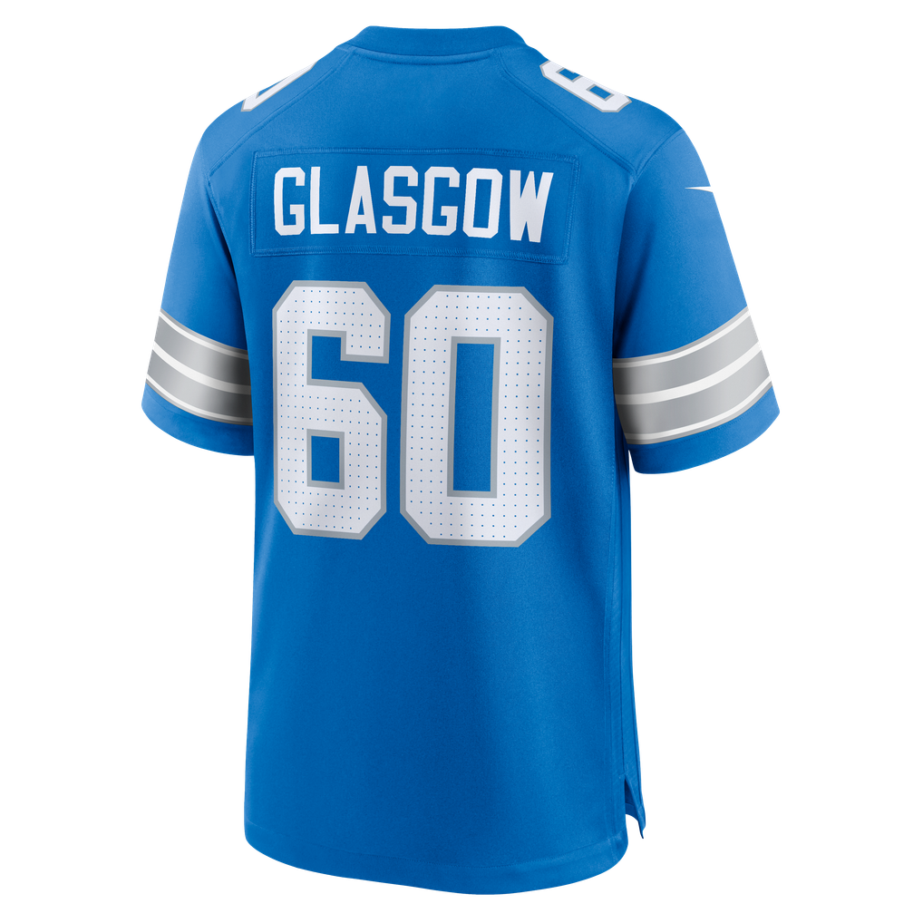 Men's Detroit Lions Graham Glasgow Nike  Blue Team Game Jersey - Image 4