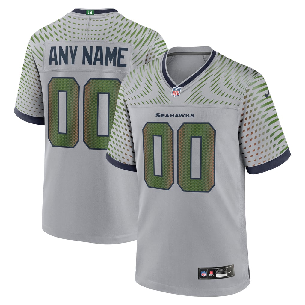 Men's Seattle Seahawks  Nike Gray Rivalries Collection Custom Game Jersey - Image 2
