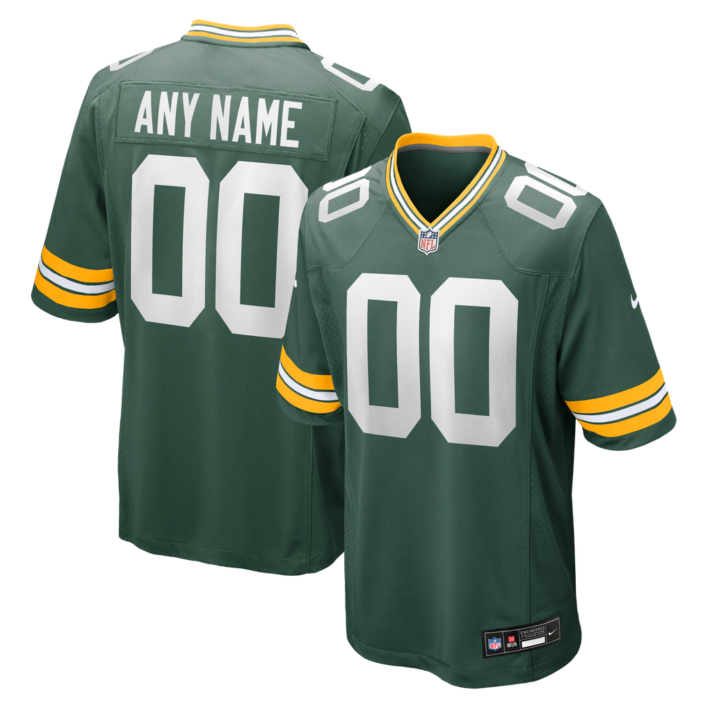 Men's Green Bay Packers Nike Green Custom Game Jersey - Image 2