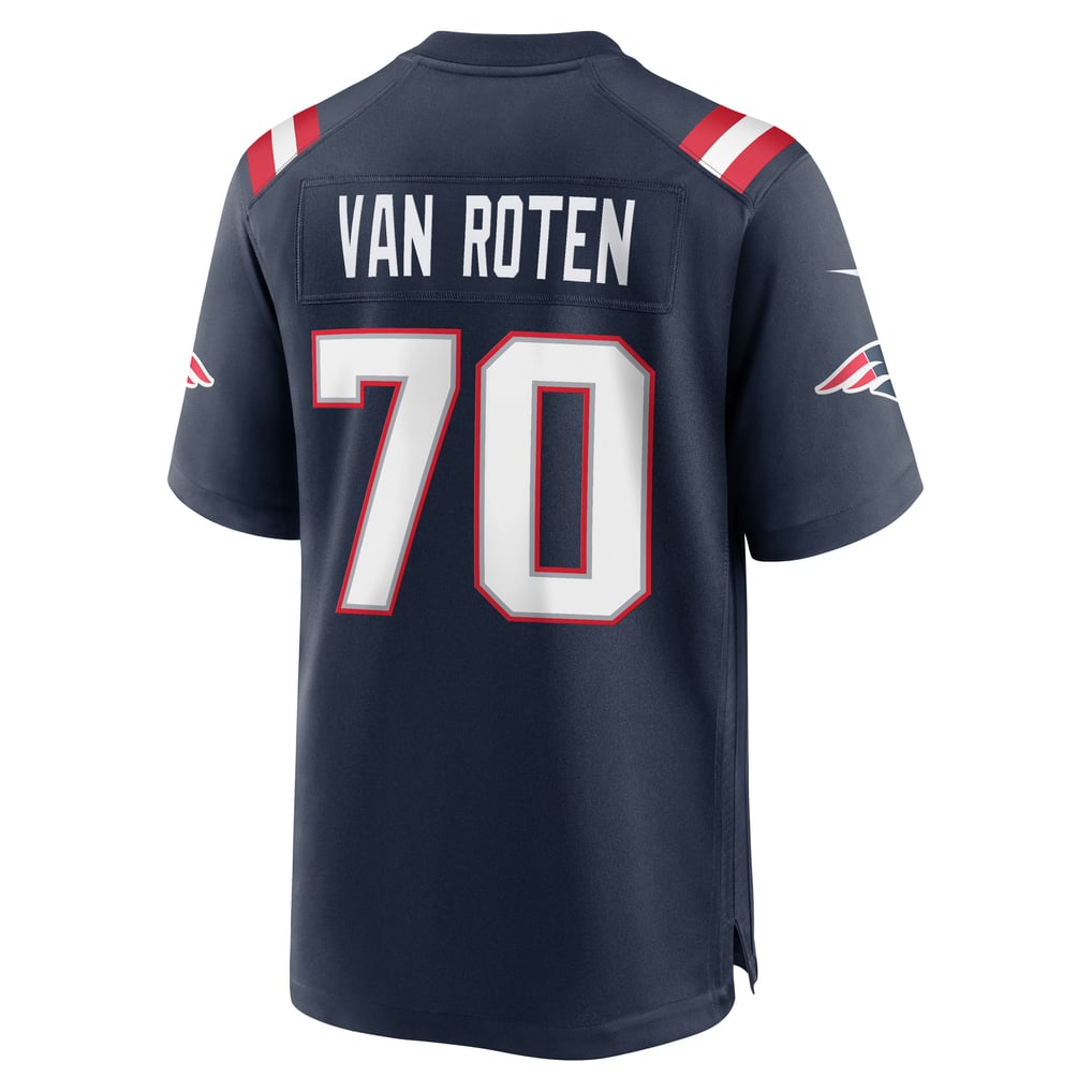 Men's New England Patriots Greg Van Roten Nike Navy Team Game Jersey - Image 6