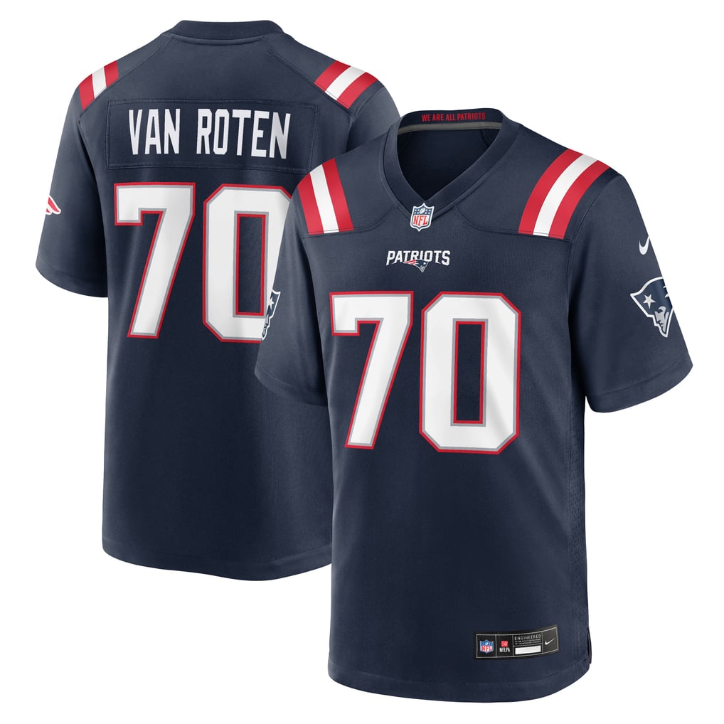 Men's New England Patriots Greg Van Roten Nike Navy Team Game Jersey - Image 1