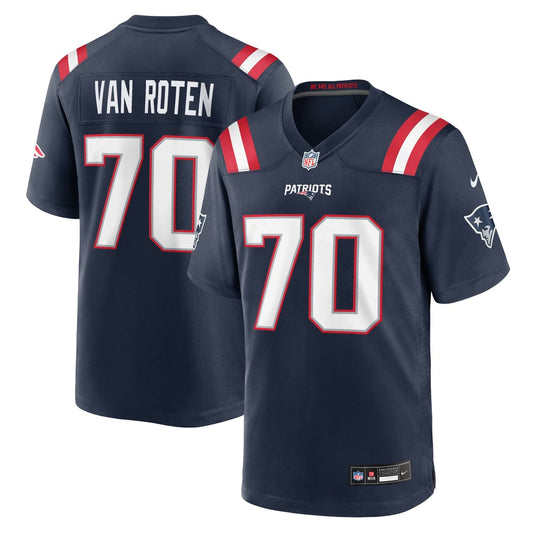 Men's New England Patriots Greg Van Roten Nike Navy Team Game Jersey - Image 1