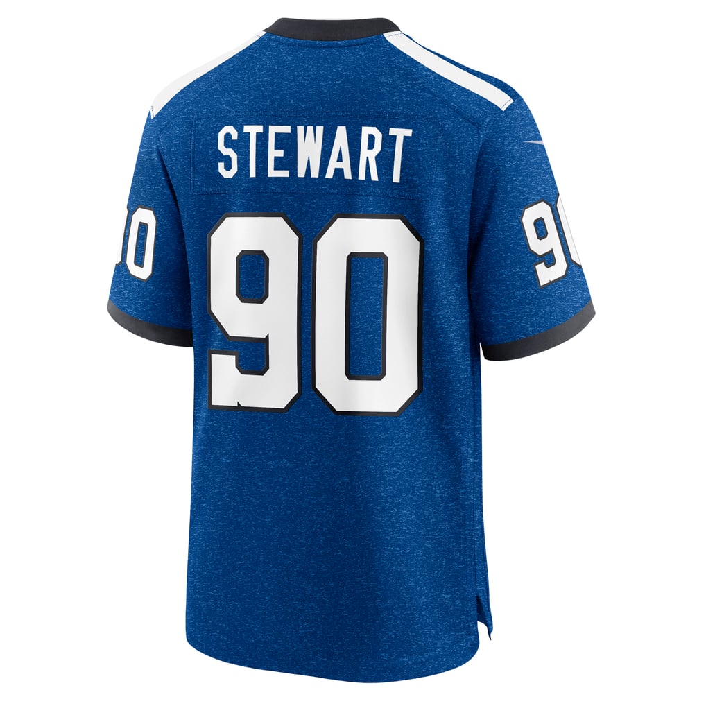 Men's Indianapolis Colts Grover Stewart Nike Blue Alternate Game Jersey - Image 4
