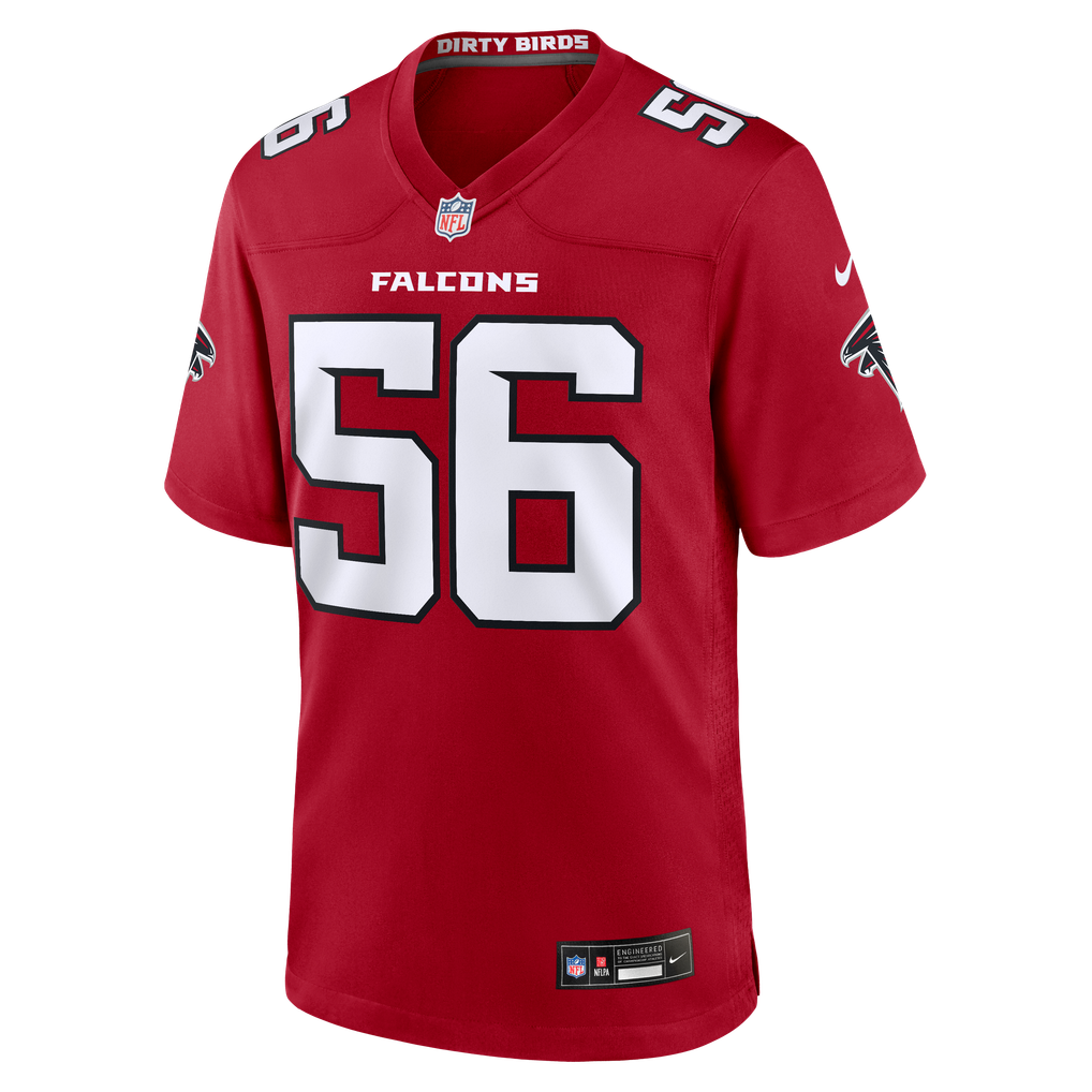 Men's Atlanta Falcons Harold Perkins Jr Nike Red Team Game Jersey