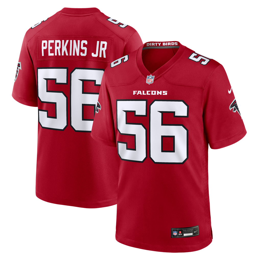 Men's Atlanta Falcons Harold Perkins Jr Nike Red Team Game Jersey