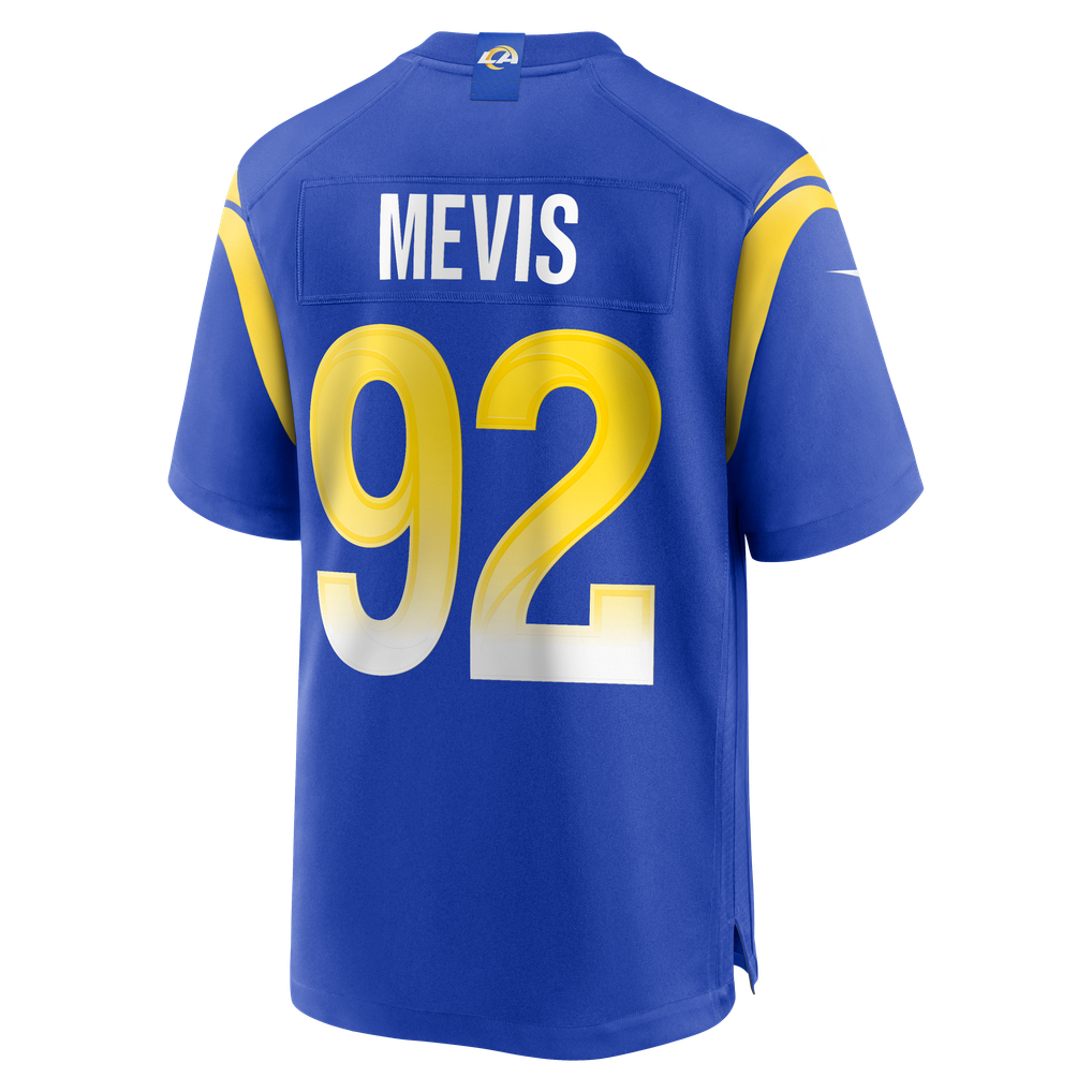 Men's Los Angeles Rams Harrison Mevis Nike  Royal Team Game Jersey - Image 4