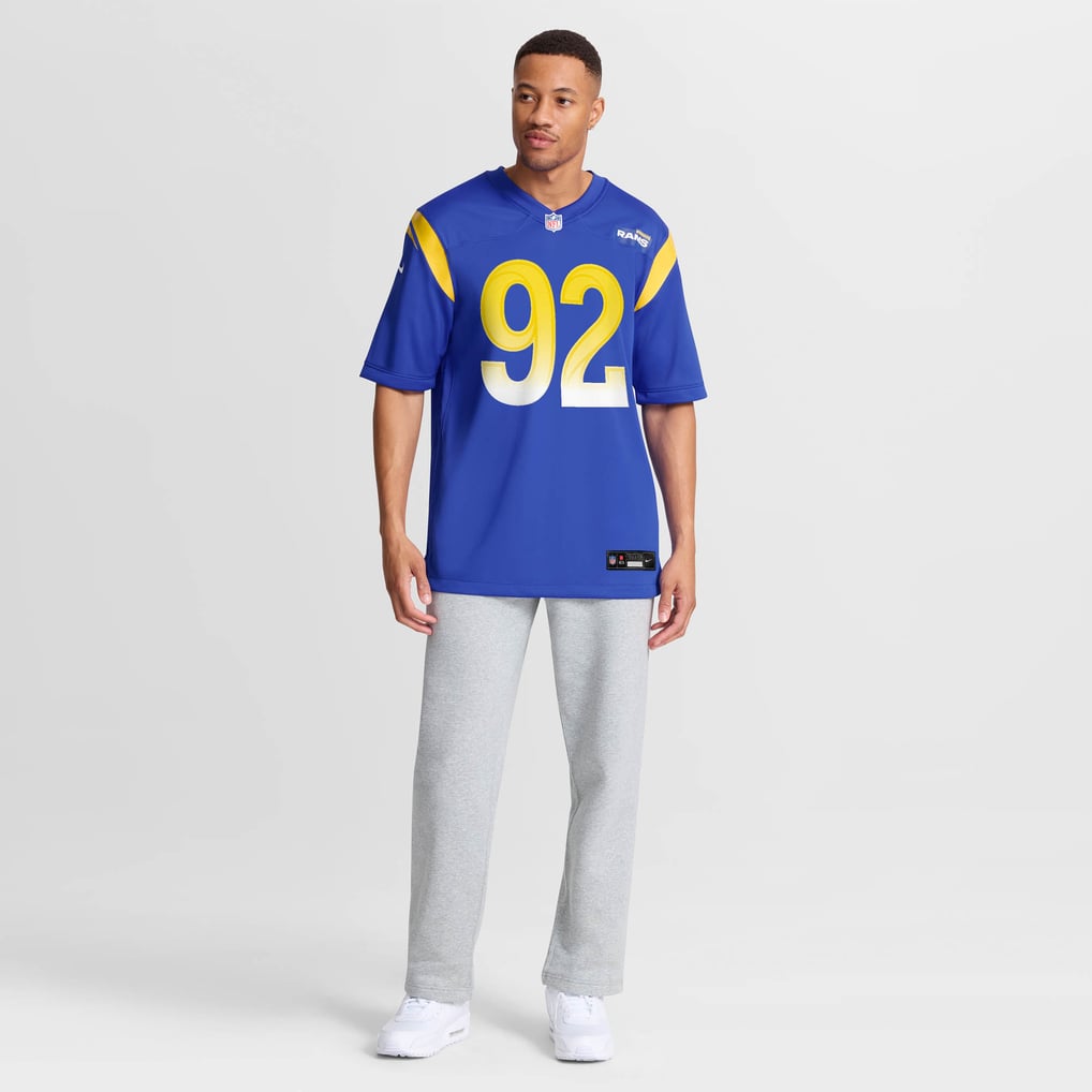 Men's Los Angeles Rams Harrison Mevis Nike  Royal Team Game Jersey - Image 5