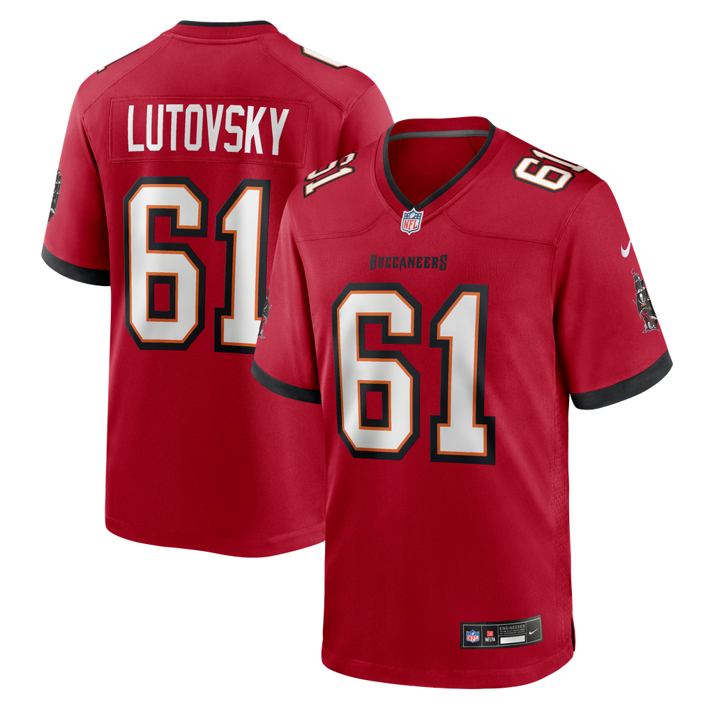 Men's Tampa Bay Buccaneers Henry Lutovsky Nike Red Team Game Jersey - Image 2