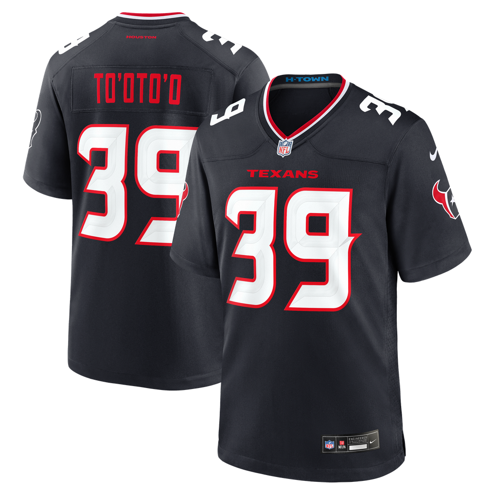 Men's Houston Texans Henry To'oto'o Nike  Navy Team Game Jersey - Image 2