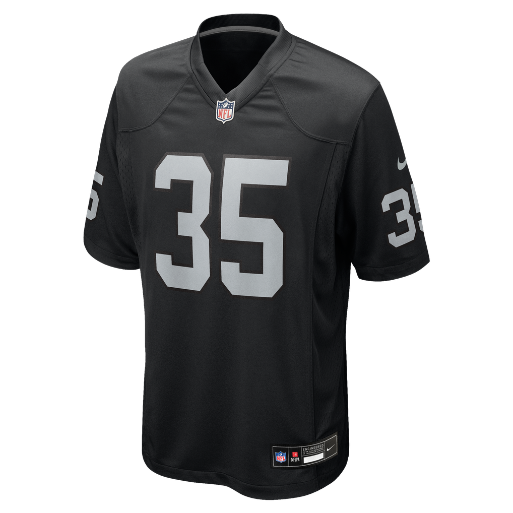 Men's Las Vegas Raiders Hezekiah Masses Nike Black Team Game Jersey - Image 5