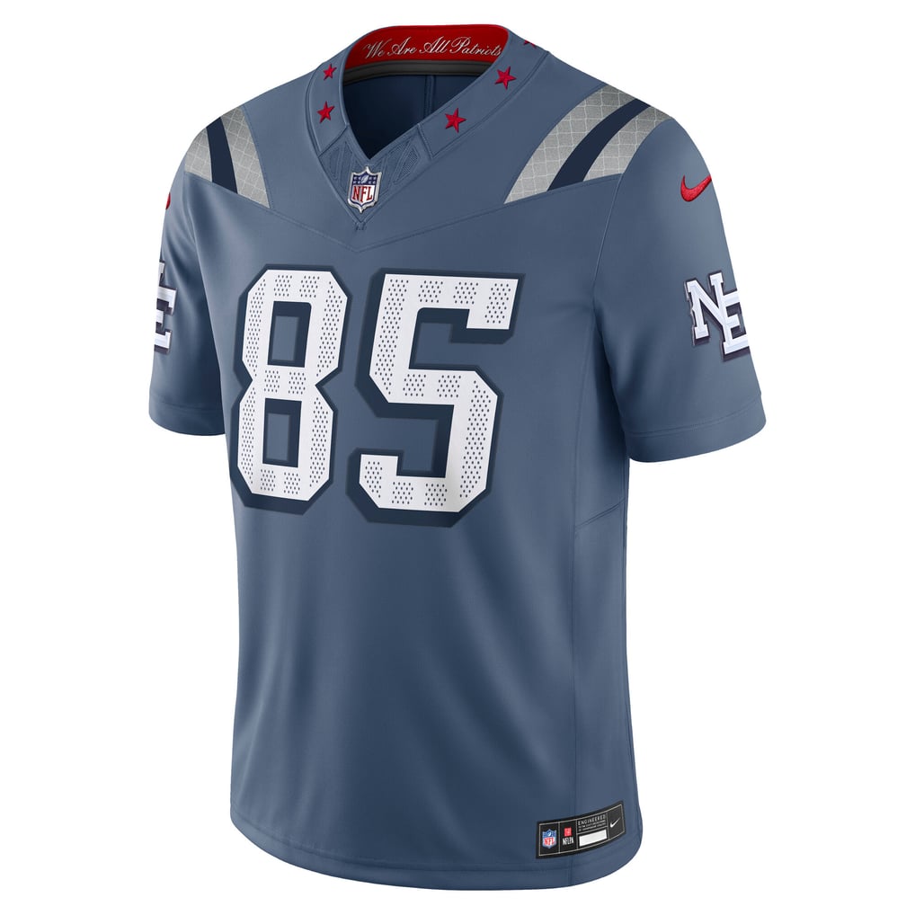 Men's New England Patriots Hunter Henry Nike Blue Rivalries Collection Stitched Limited Jersey - Image 3