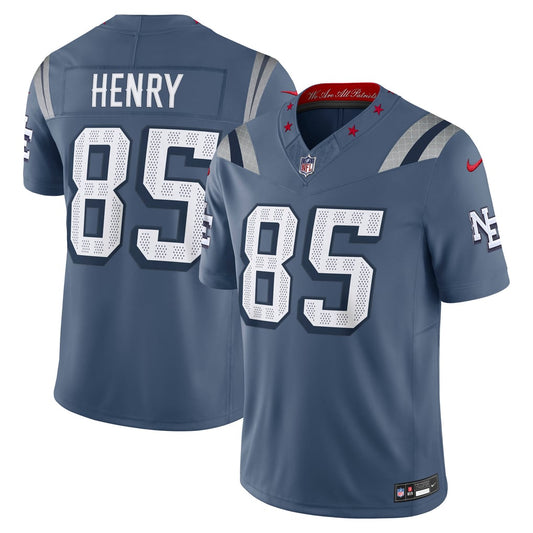 Men's New England Patriots Hunter Henry Nike Blue Rivalries Collection Stitched Limited Jersey - Image 1