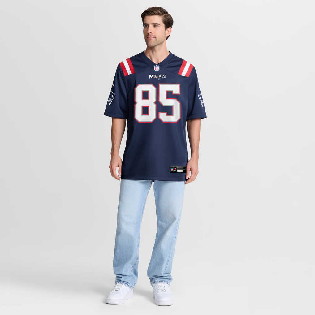 Men's New England Patriots Hunter Henry Nike  Navy Team  Game Jersey - Image 8