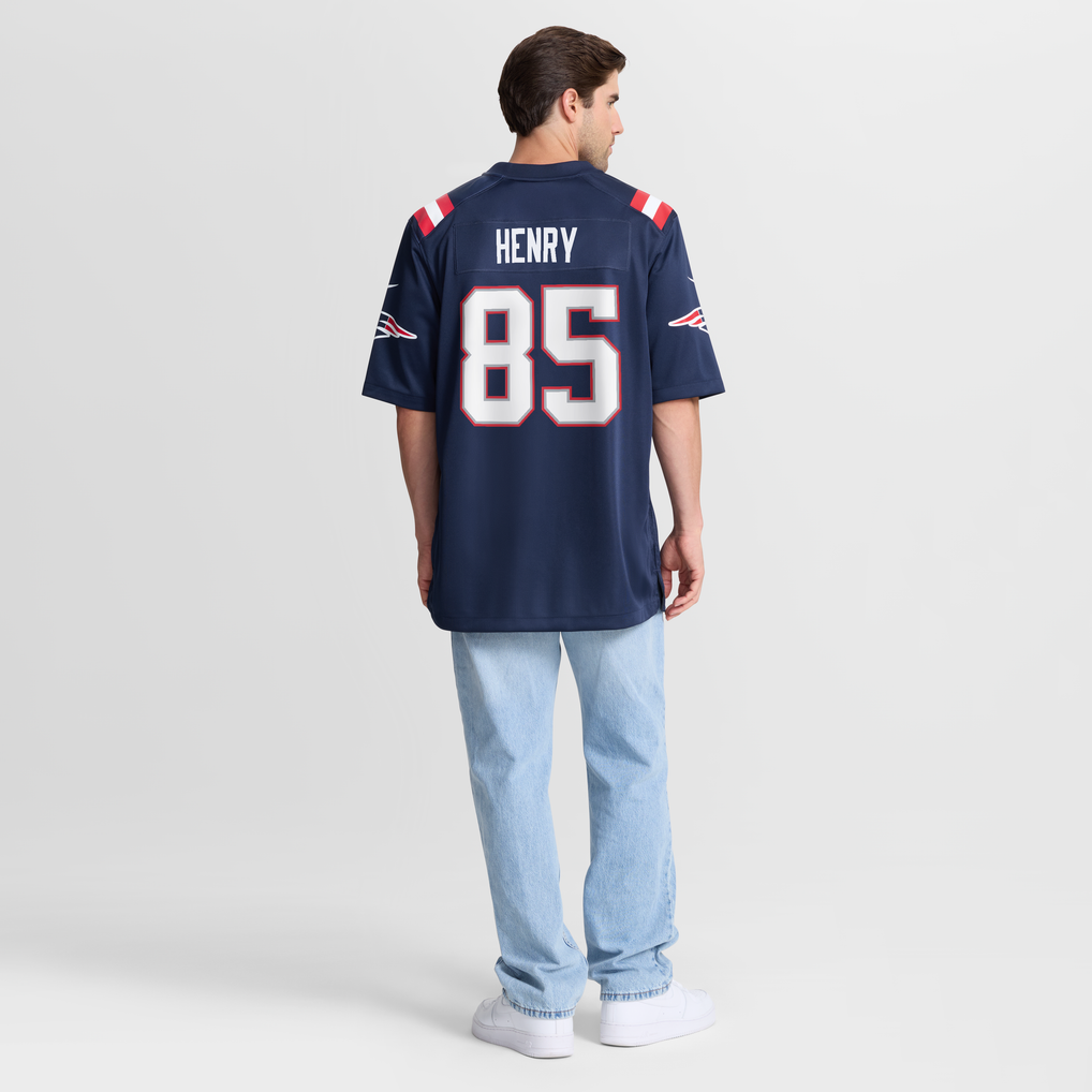 Men's New England Patriots Hunter Henry Nike  Navy Team  Game Jersey - Image 9