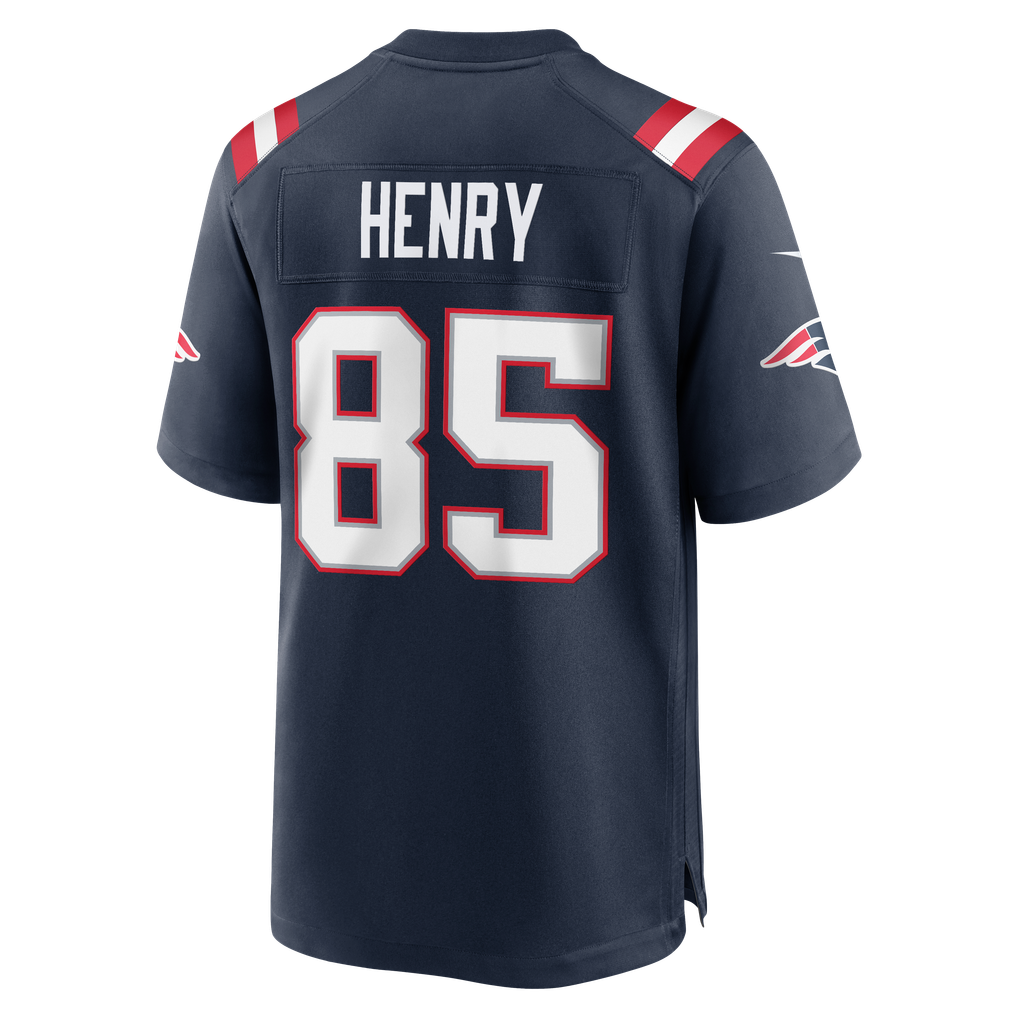 Men's New England Patriots Hunter Henry Nike  Navy Team  Game Jersey - Image 4