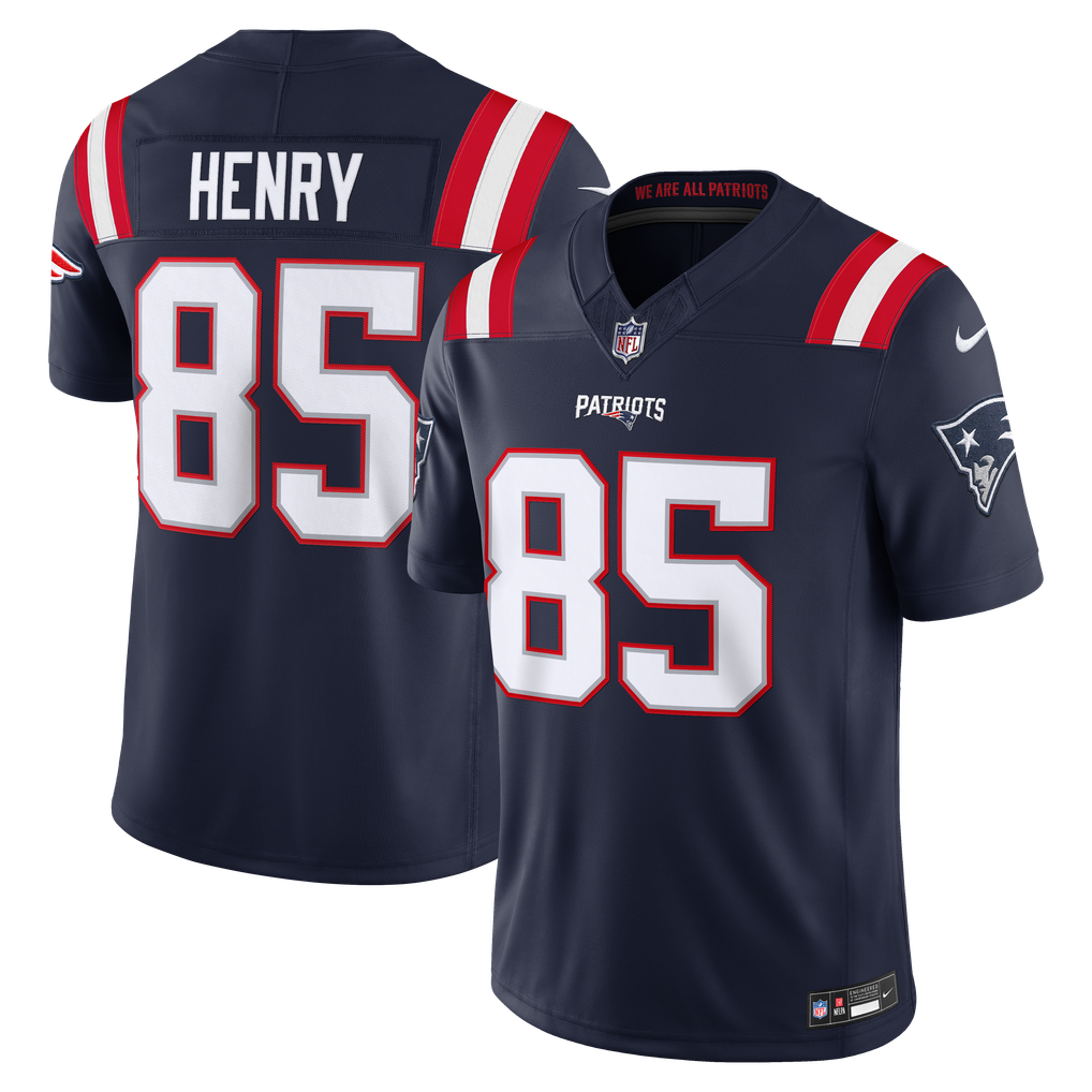 Men's New England Patriots Hunter Henry Nike Navy Team Vapor F.U.S.E. Stitched Limited Jersey - Image 2