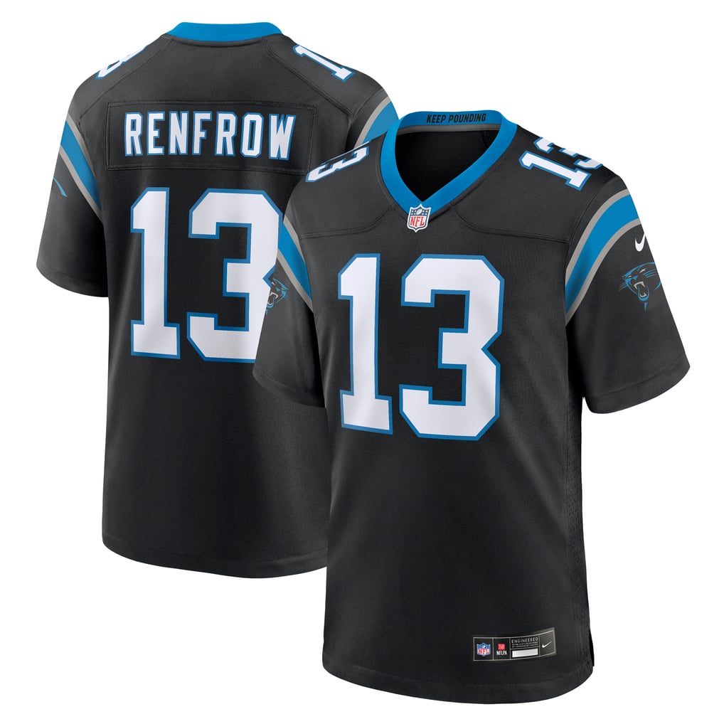 Men's Carolina Panthers Hunter Renfrow Nike Black Team Game Jersey - Image 2