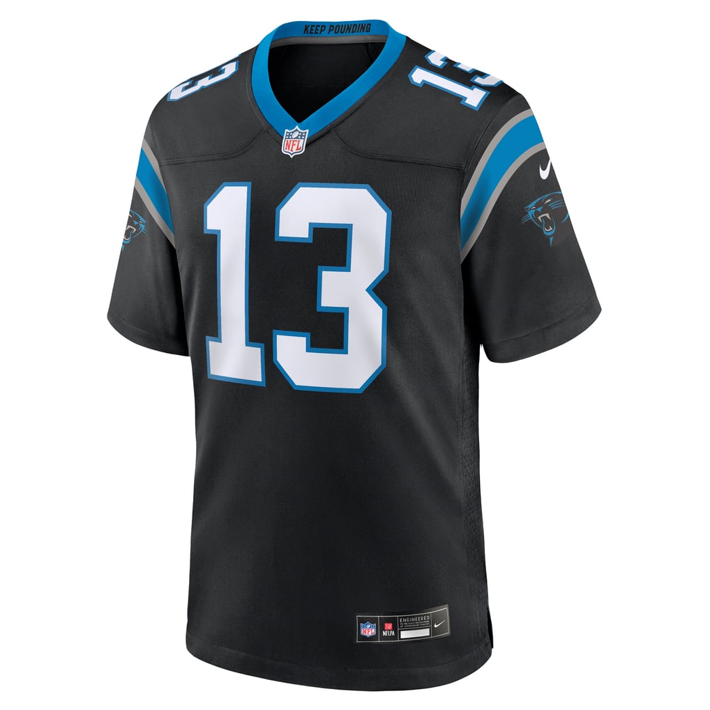 Men's Carolina Panthers Hunter Renfrow Nike Black Team Game Jersey - Image 3