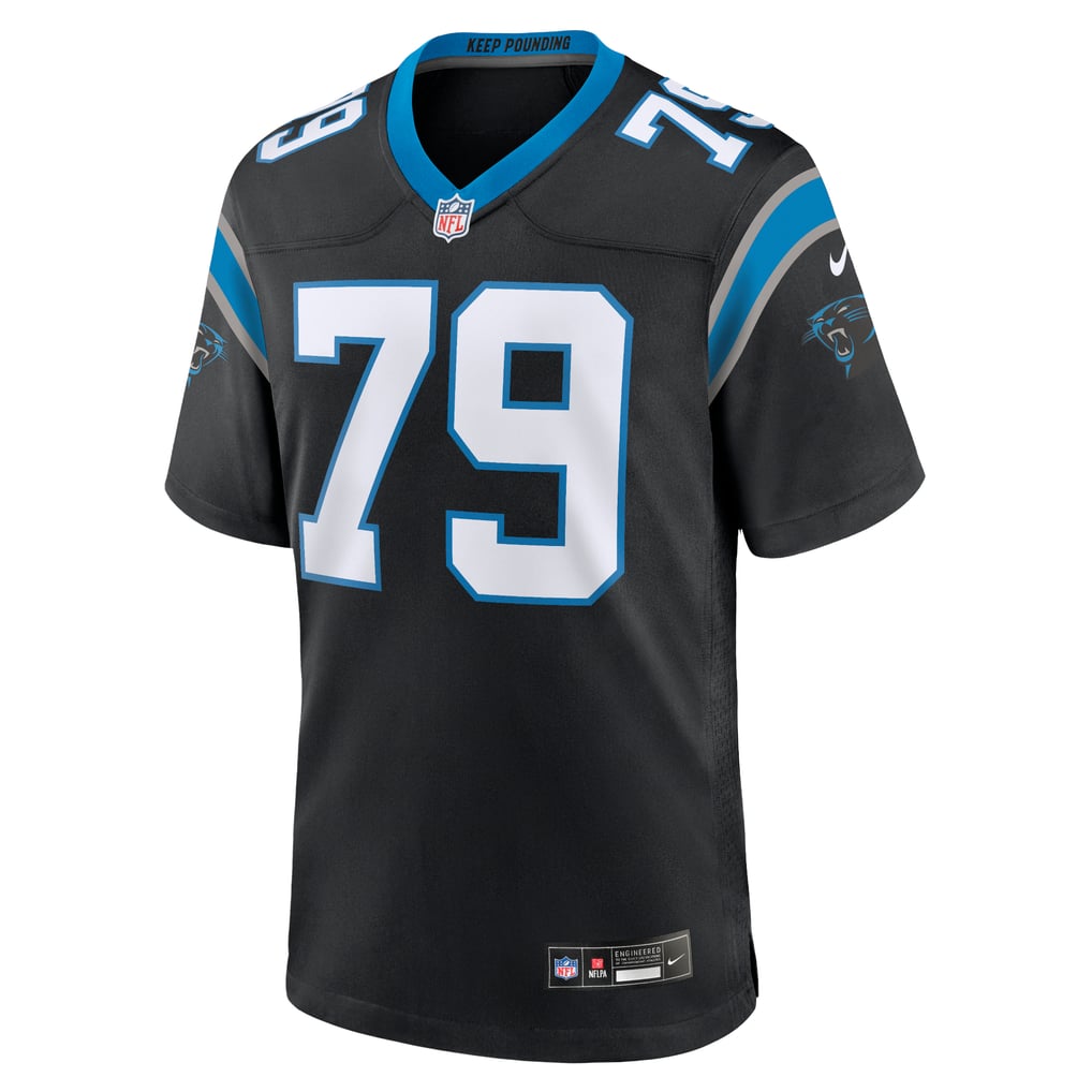 Men's Carolina Panthers Ikem Ekwonu Nike Black Game Jersey - Image 3