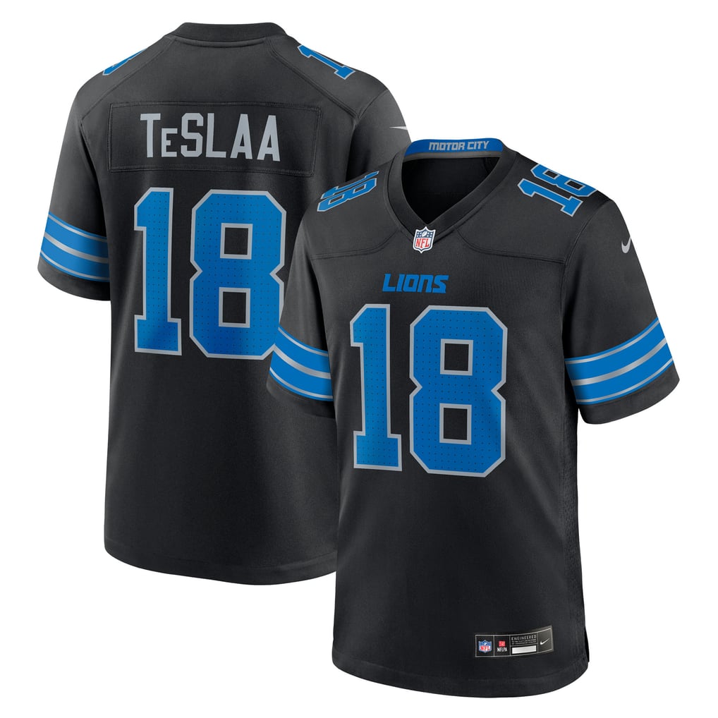 Men's Detroit Lions Isaac TeSlaa Nike Black Alternate Game Player Jersey - Image 1