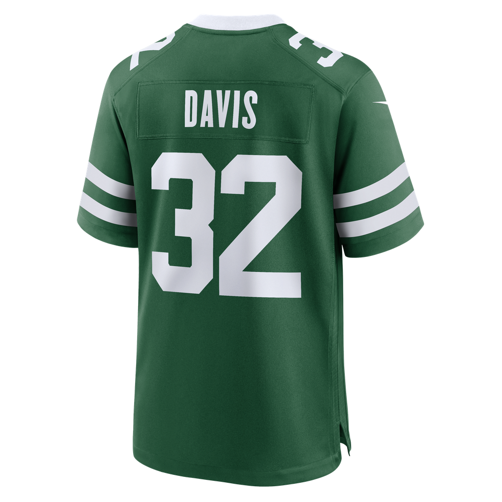 Men's New York Jets Isaiah Davis Nike Legacy Green Team Game Jersey - Image 4
