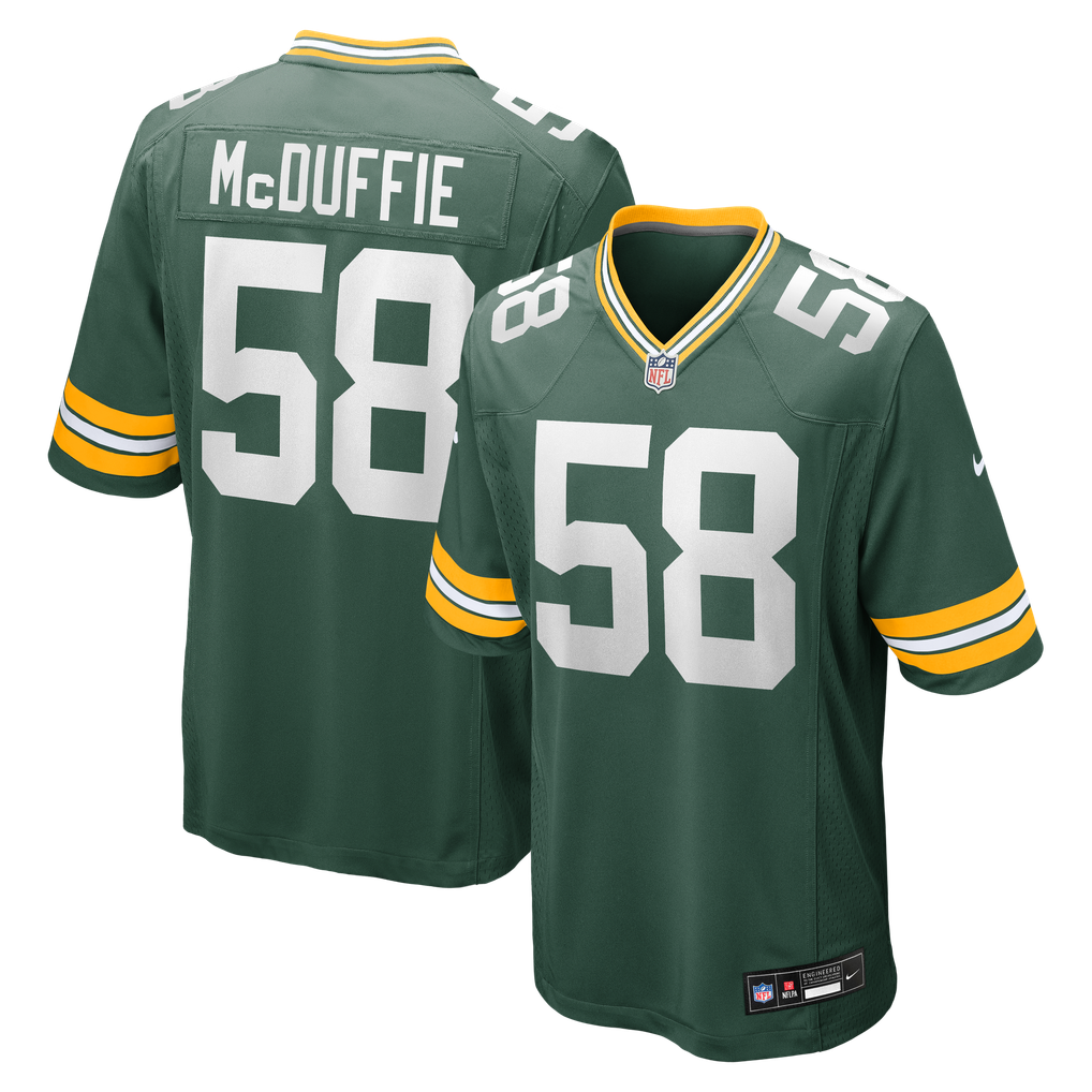 Men's Green Bay Packers Isaiah McDuffie Nike Green Game Jersey - Image 2