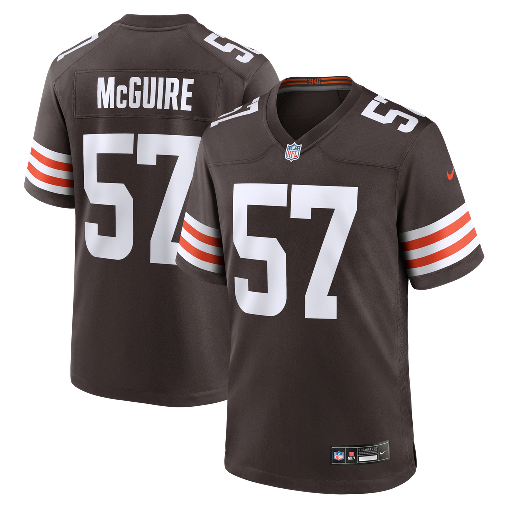 Men's Cleveland Browns Isaiah McGuire Nike Brown Team Game Jersey - Image 1