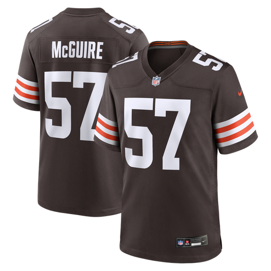 Men's Cleveland Browns Isaiah McGuire Nike Brown Team Game Jersey - Image 1