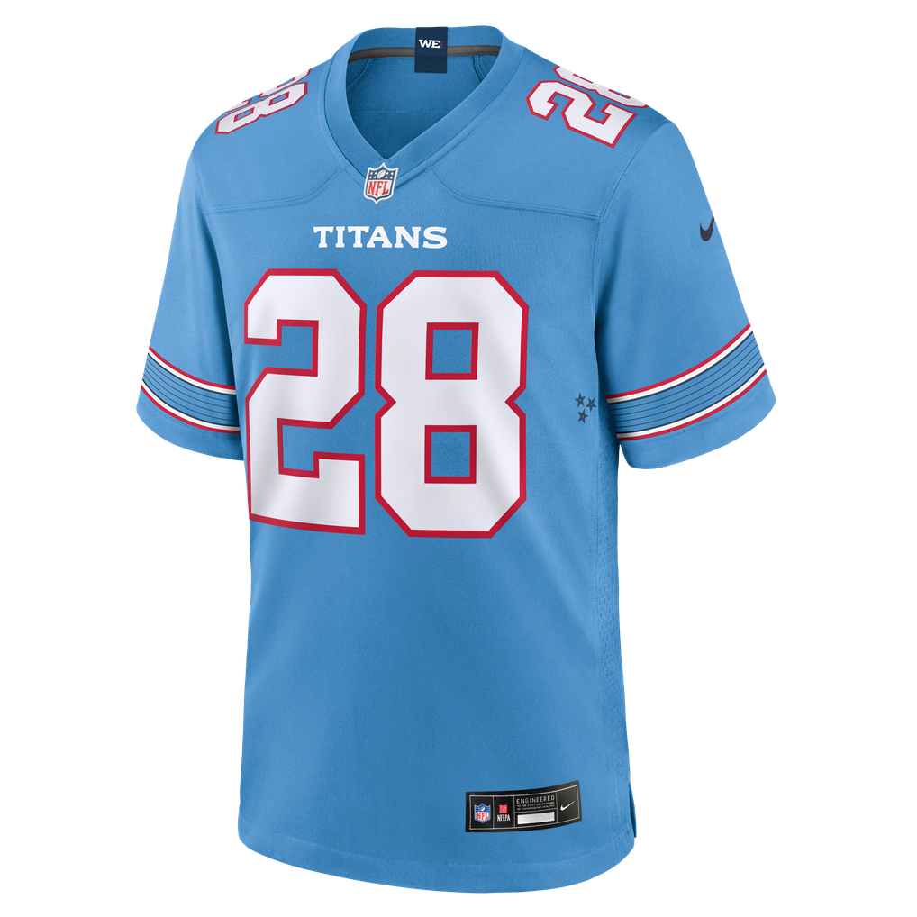 Men's Tennessee Titans Isaiah Oliver Nike Light Blue Team Game Jersey - Image 3