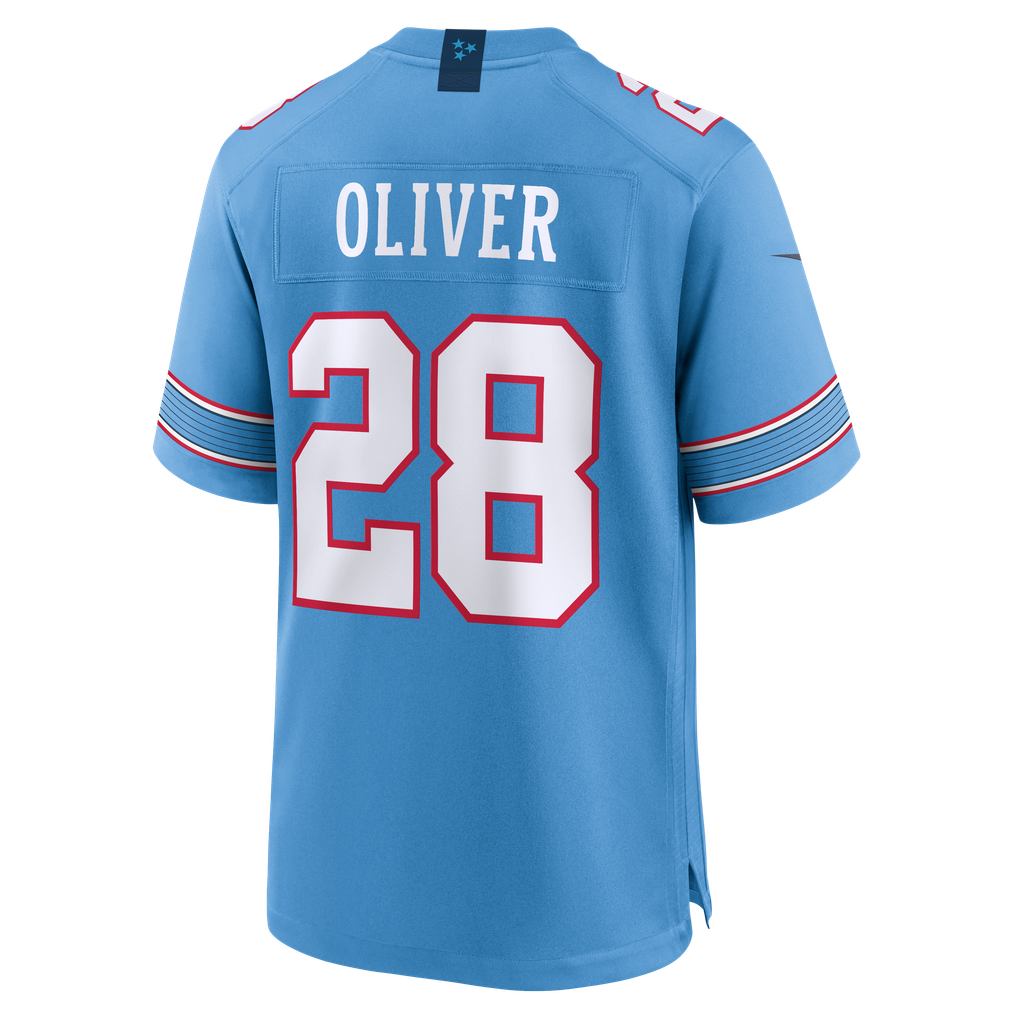 Men's Tennessee Titans Isaiah Oliver Nike Light Blue Team Game Jersey - Image 4