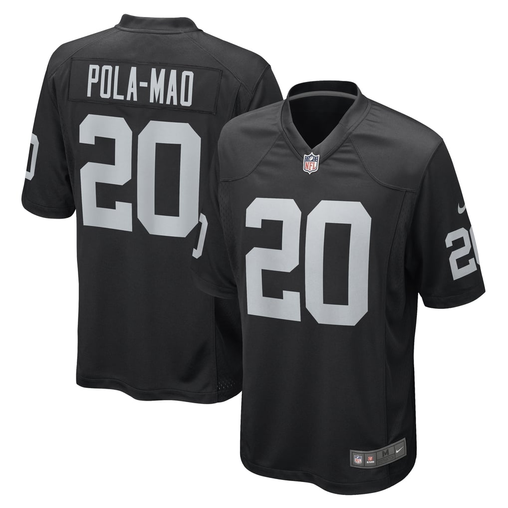 Men's Las Vegas Raiders Isaiah Pola-Mao Nike Black Game Player Jersey - Image 1