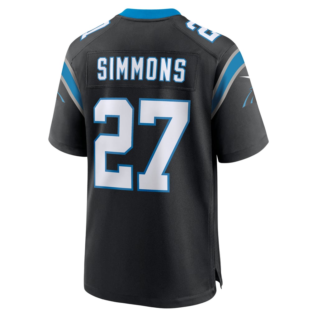 Men's Carolina Panthers Isaiah Simmons Nike Black Team Game Jersey - Image 4