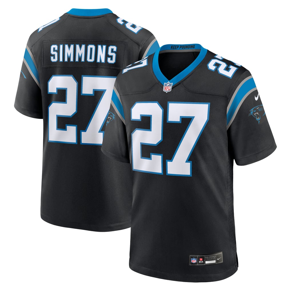 Men's Carolina Panthers Isaiah Simmons Nike Black Team Game Jersey - Image 1