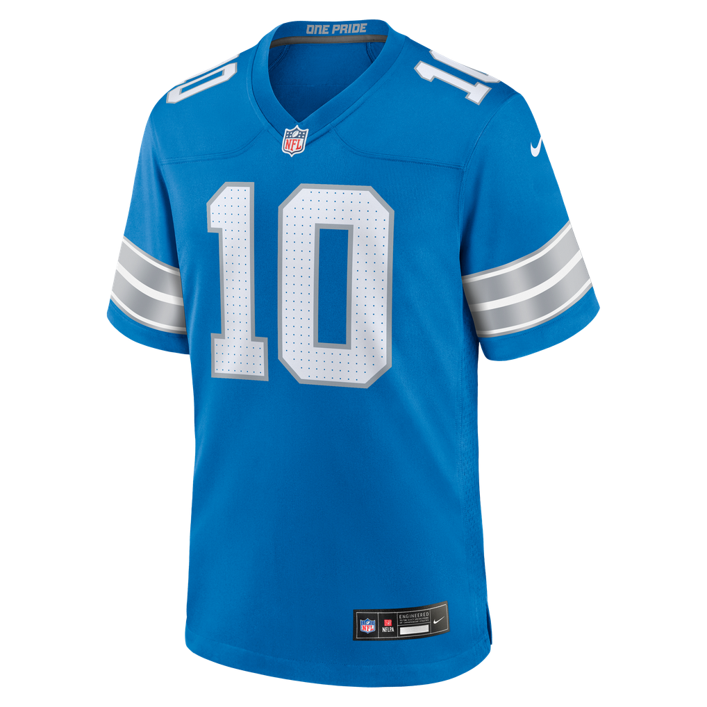 Men's Detroit Lions Isiah Pacheco Nike  Blue Team Game Jersey - Image 3