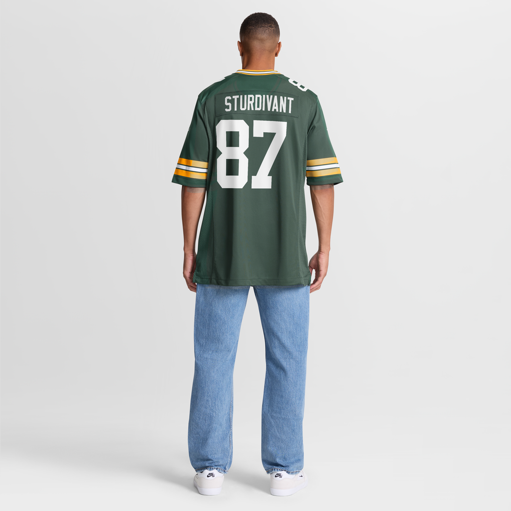 Men's Green Bay Packers J. Michael Sturdivant Nike Green Team Game Jersey - Image 4
