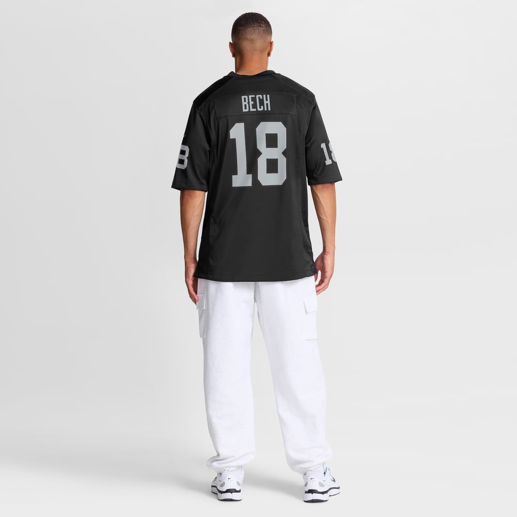 Men's Las Vegas Raiders Jack Bech Nike  Black Team Game Jersey - Image 6