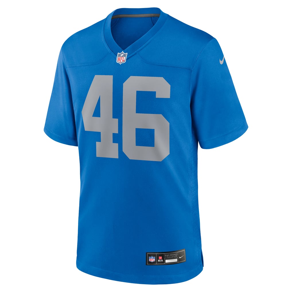 Men's Detroit Lions Jack Campbell Nike  Blue Alternate Game Jersey - Image 3