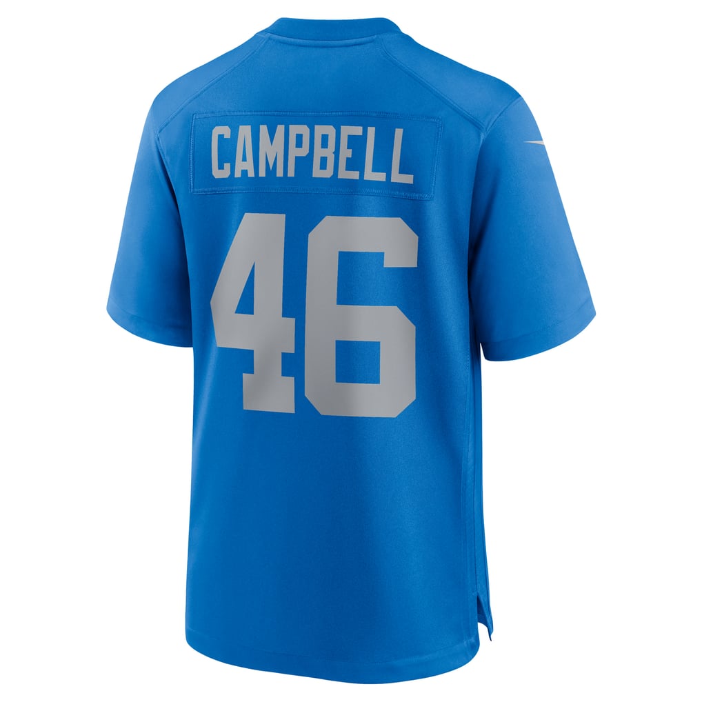 Men's Detroit Lions Jack Campbell Nike  Blue Alternate Game Jersey - Image 4