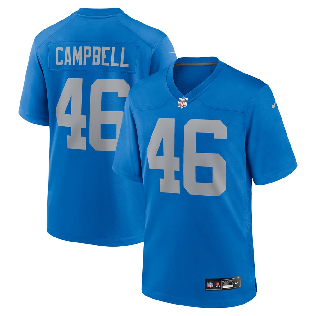 Men's Detroit Lions Jack Campbell Nike  Blue Alternate Game Jersey - Image 1