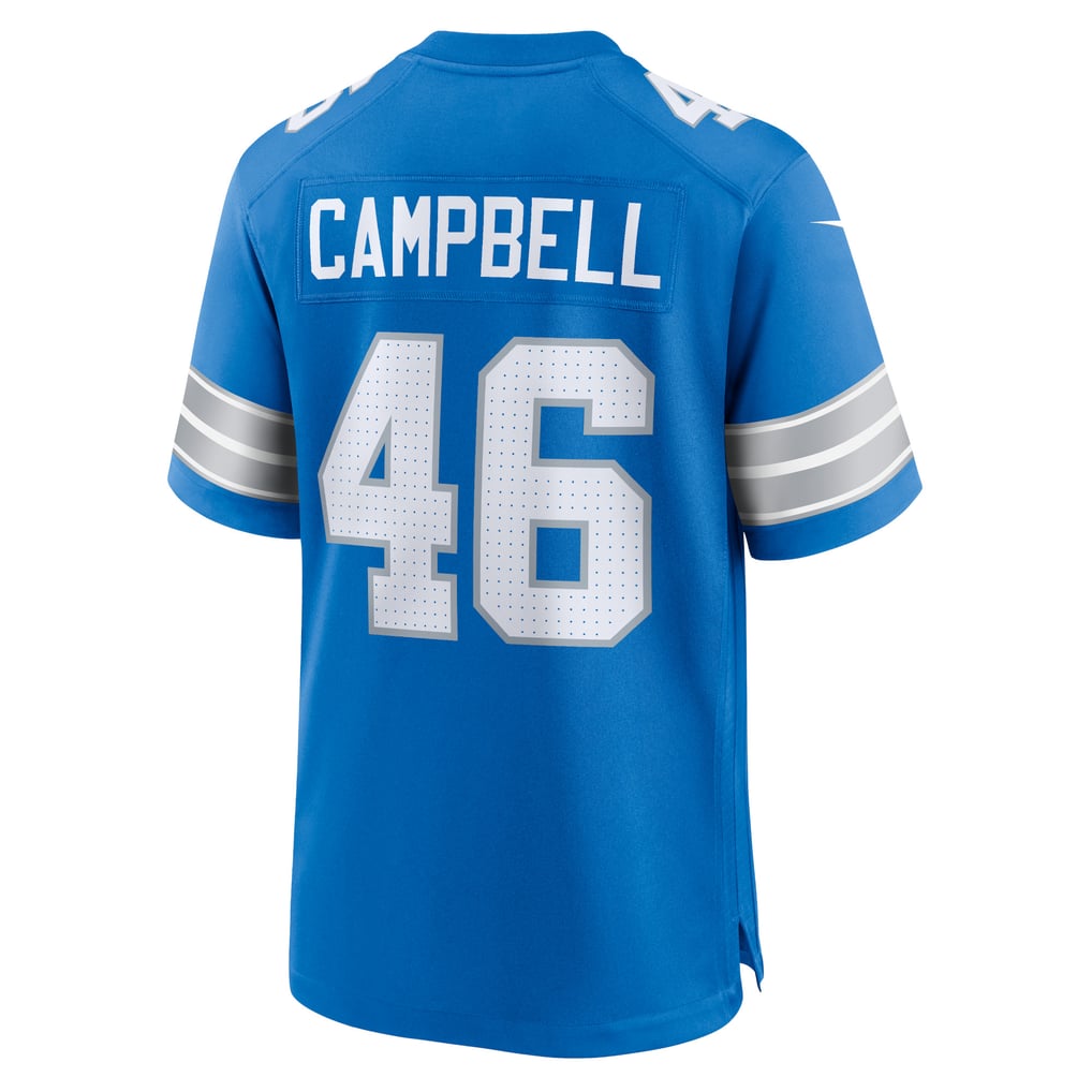 Men's Detroit Lions Jack Campbell Nike Blue Game Jersey - Image 4
