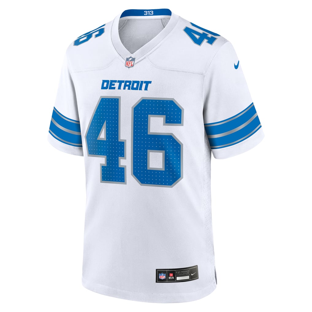 Men's Detroit Lions Jack Campbell Nike  White White Game Jersey - Image 3
