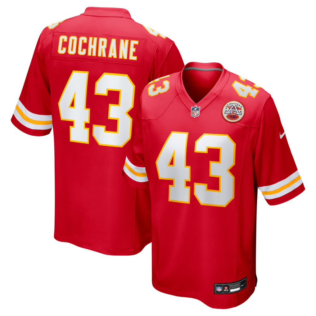 Men's Kansas City Chiefs Jack Cochrane Nike Red Game Player Jersey - Image 1