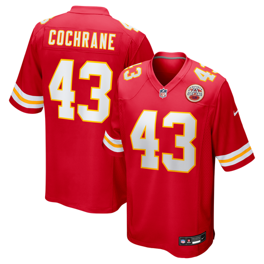 Men's Kansas City Chiefs Jack Cochrane Nike Red Game Player Jersey - Image 1