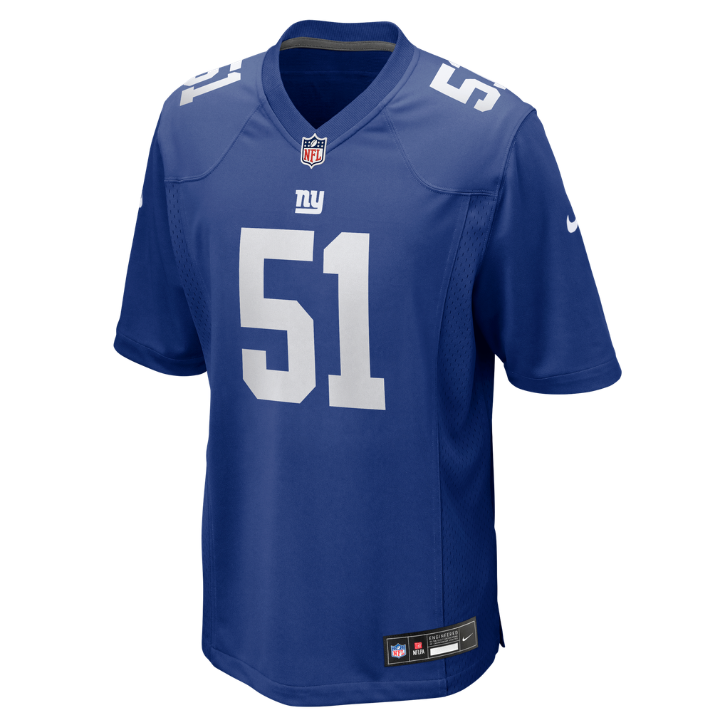 Men's New York Giants Jack Kelly Nike Royal Team Game Jersey - Image 5