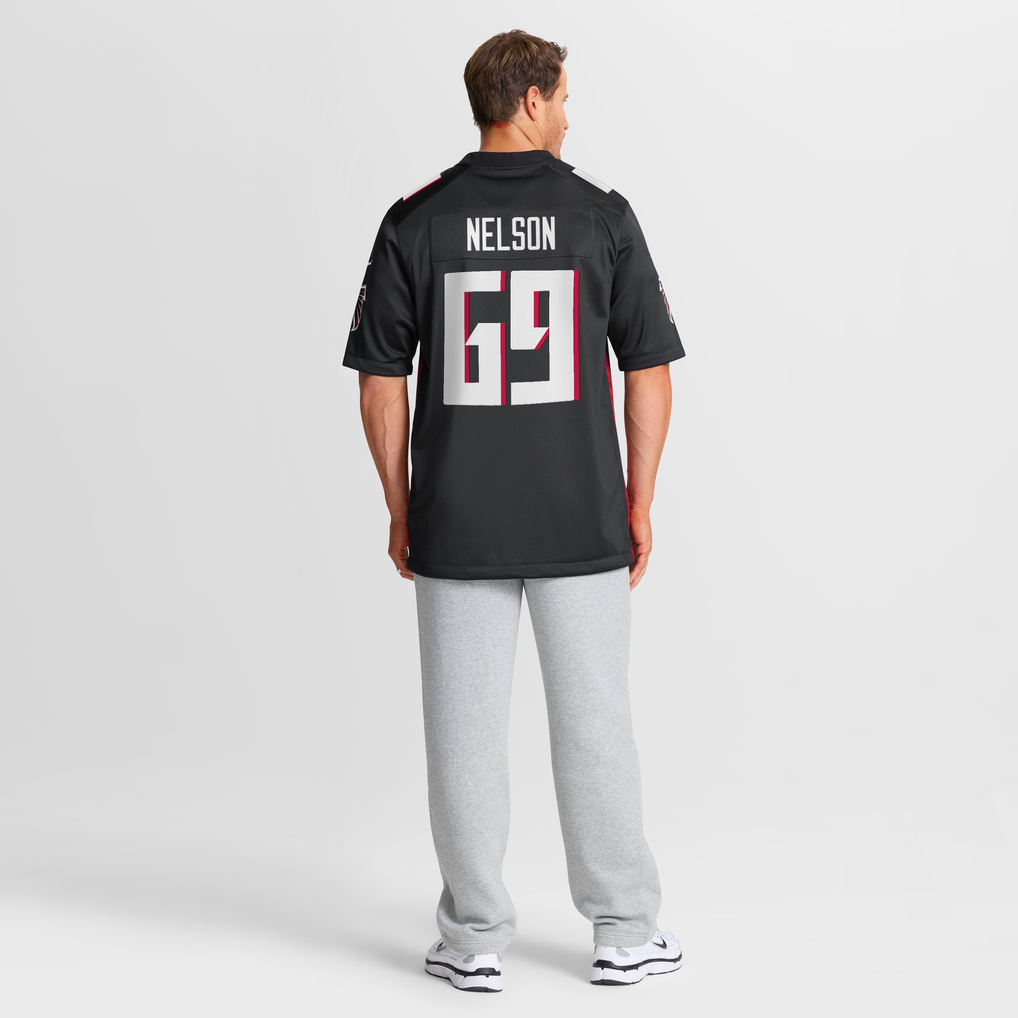 Men's Atlanta Falcons Jack Nelson Nike Black Team Game Jersey
