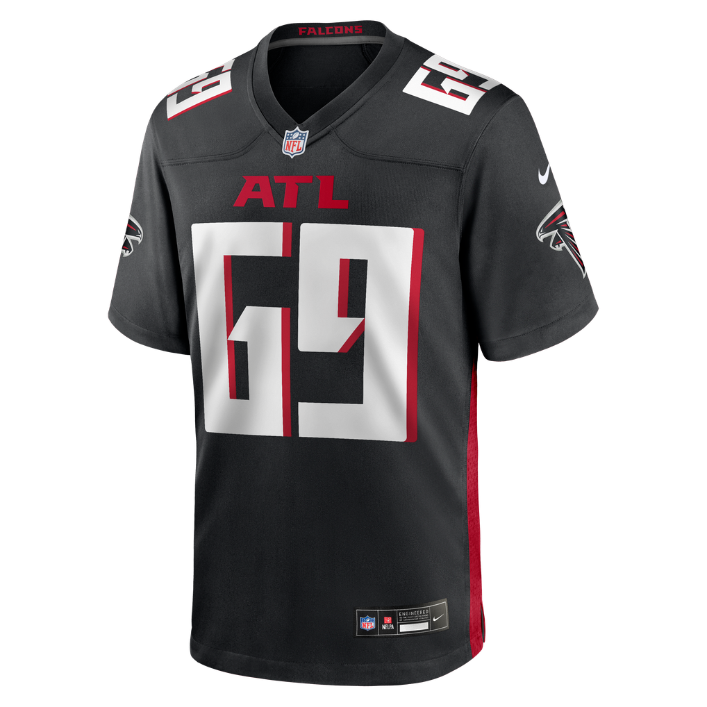 Men's Atlanta Falcons Jack Nelson Nike Black Team Game Jersey