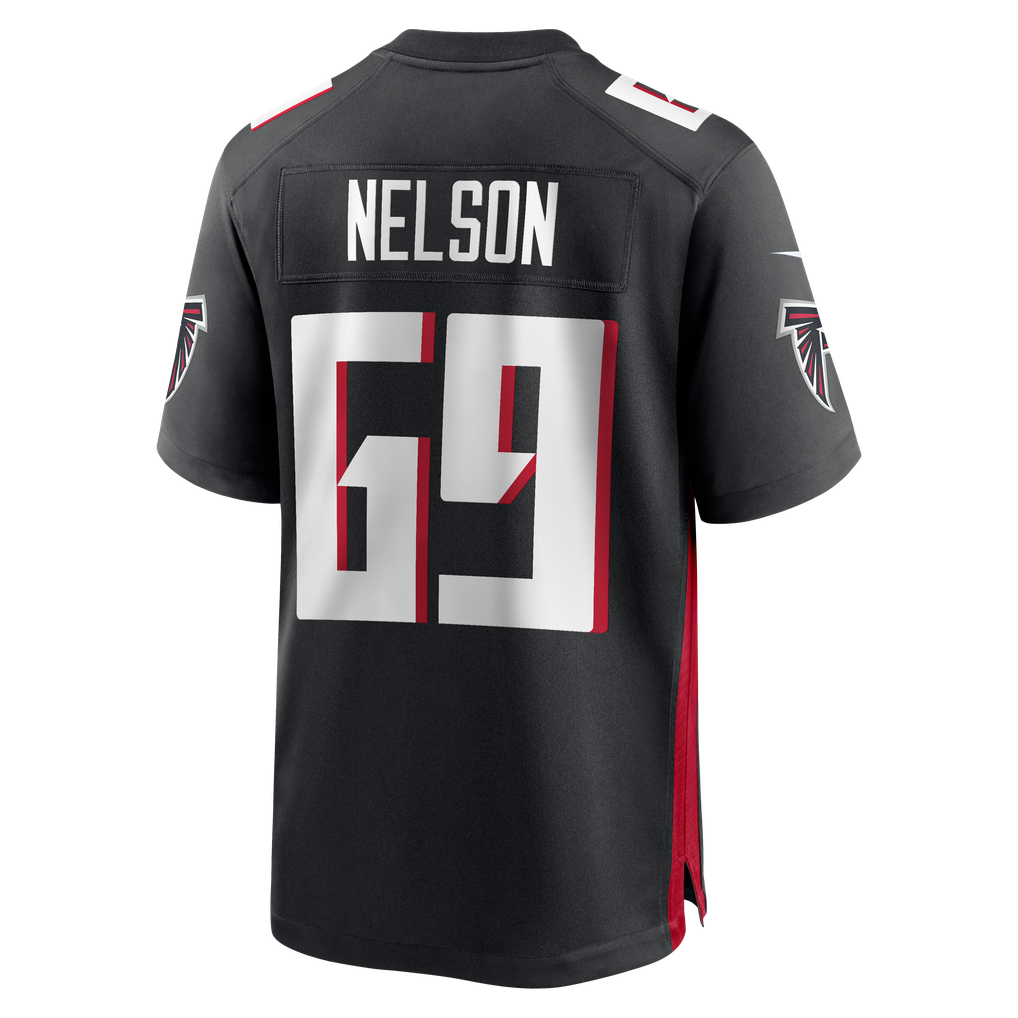 Men's Atlanta Falcons Jack Nelson Nike Black Team Game Jersey