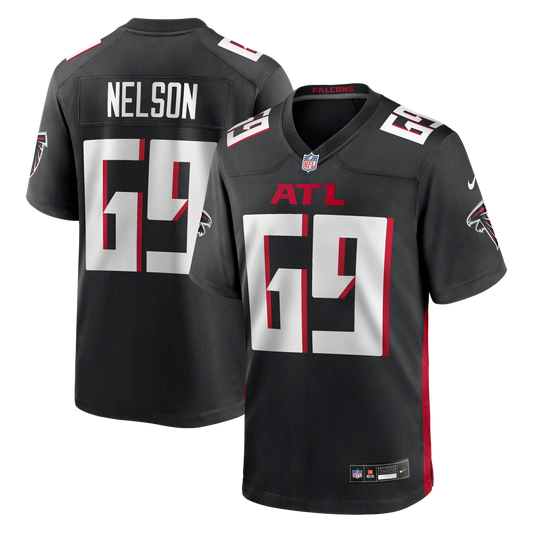 Men's Atlanta Falcons Jack Nelson Nike Black Team Game Jersey