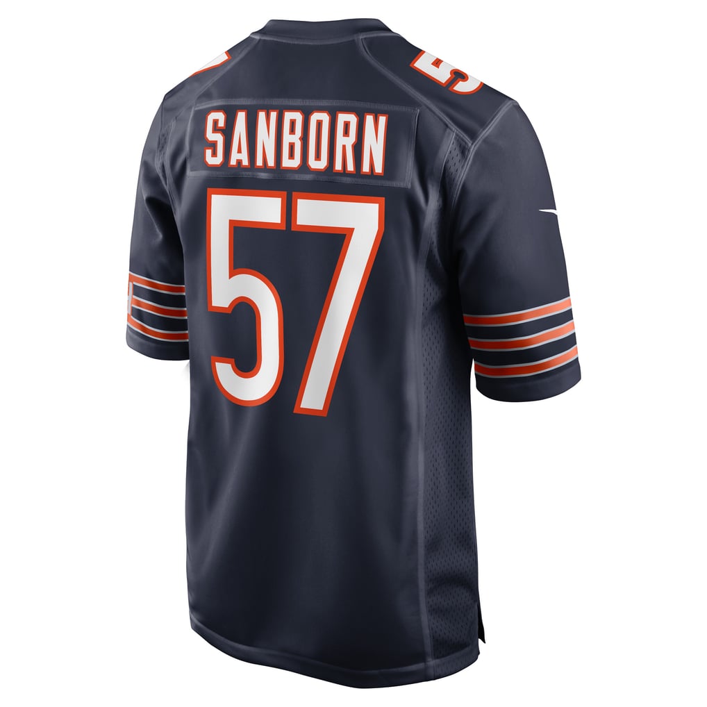 Men's Chicago Bears Jack Sanborn Nike Navy Game Player Jersey - Image 4
